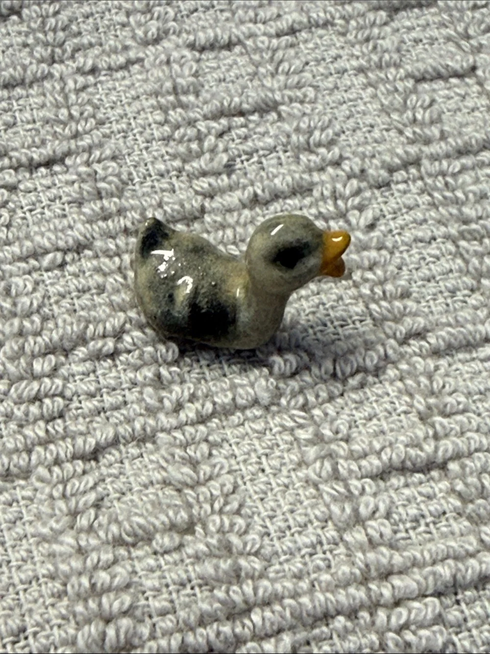 Vintage Hagen Renaker miniature Gray Ceramic Duck Figurine